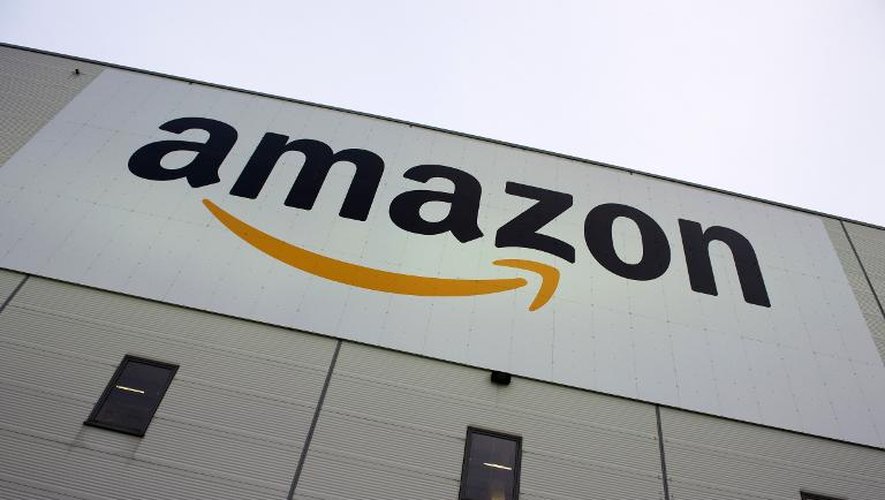 Le logo du géant de la distribution en ligne américain Amazon, le 11 novembre 2014 à Berlin