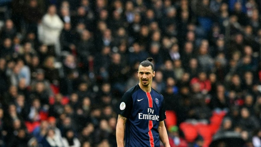 L'attaquant du Paris SG Zlatan Ibrahimovic lors du match de Ligue 1 à Nice, le 2 avril 2016