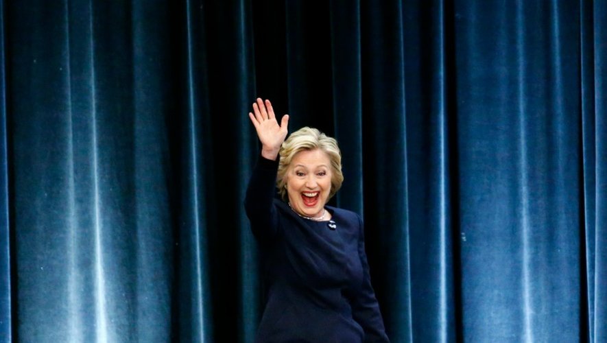 La candidate aux primaires démocrates Hillary Clinton lors d'un meeting au centre Javitz, à New York, le 4 avril 2016