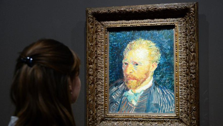 Un auto-portrait de Vincent Van Gogh exposé au Musée d'Orsay à Paris, le 10 mars 2014