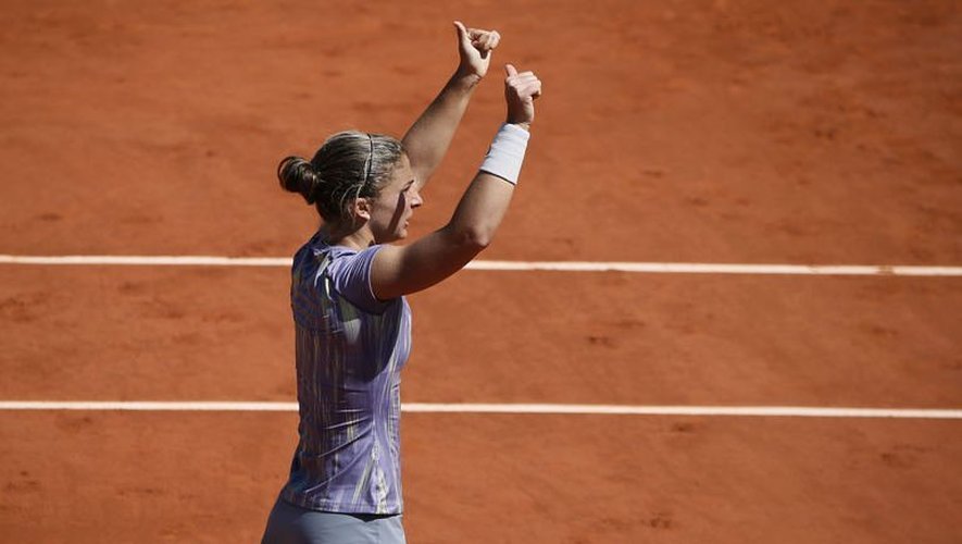 L'Italienne Sara Errani après sa victoire en quart de finale à Roland-Garros le 4 juin 2013