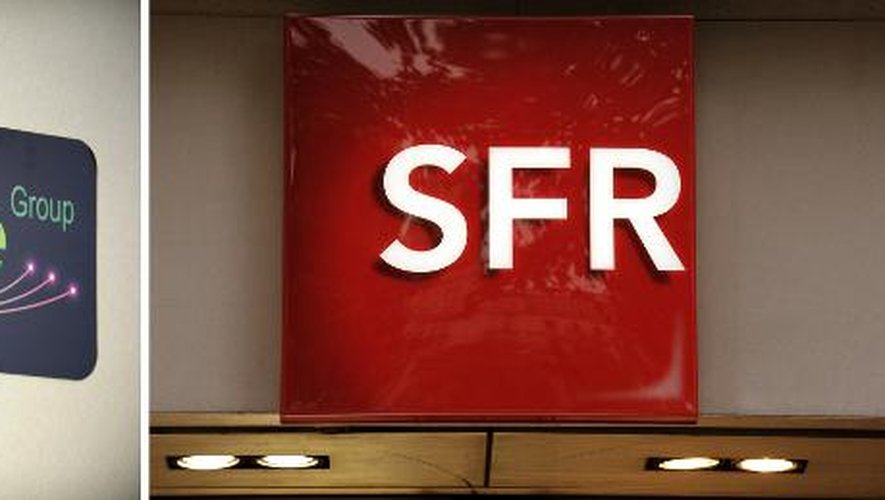 Les logos de Numericable et SFR