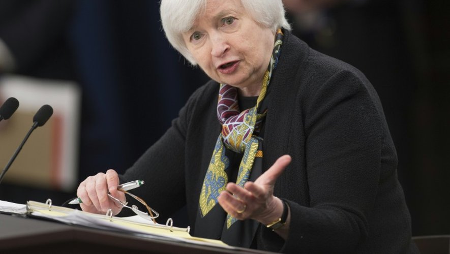 La présidente de la Fed Janet Yellen à Washington, le 16 mars 2016