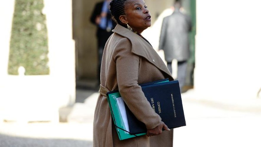 La ministre de la Justice Christiane Taubira le 5 mars 2014 à l'Elysée à Paris