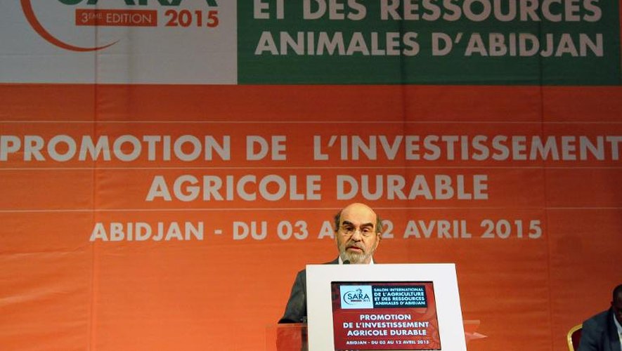 Le directeur général de la FAO, José Graziano da Silva, lors du Salon de l'agriculture et des ressources animales d'Abidjan, le 3 avril 2015