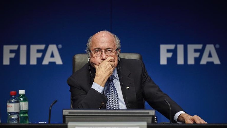 Le président de la Fifa Joseph Blatter en conférence de presse, le 20 mars 2015 à Zurich