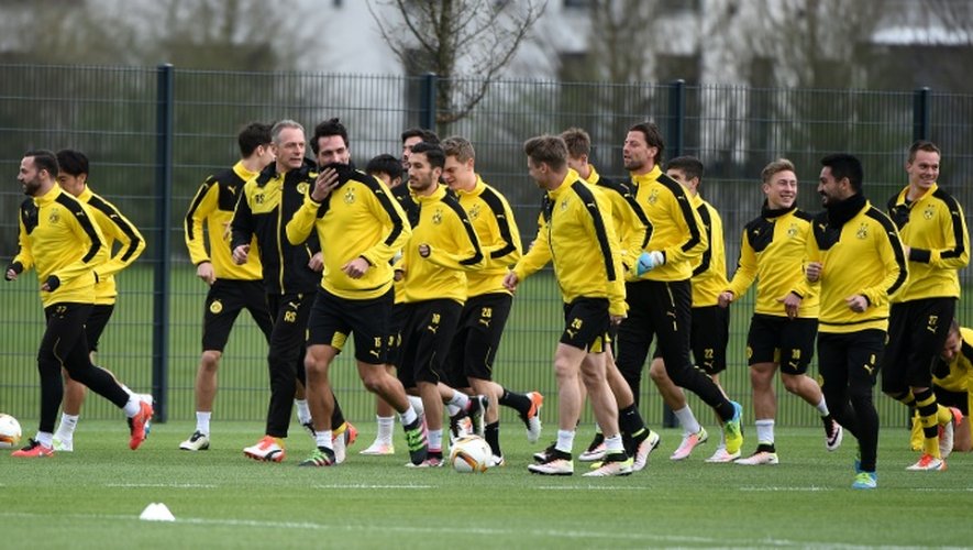 Les joueurs de Dortmund à l'entraînement, le 6 avril 2016