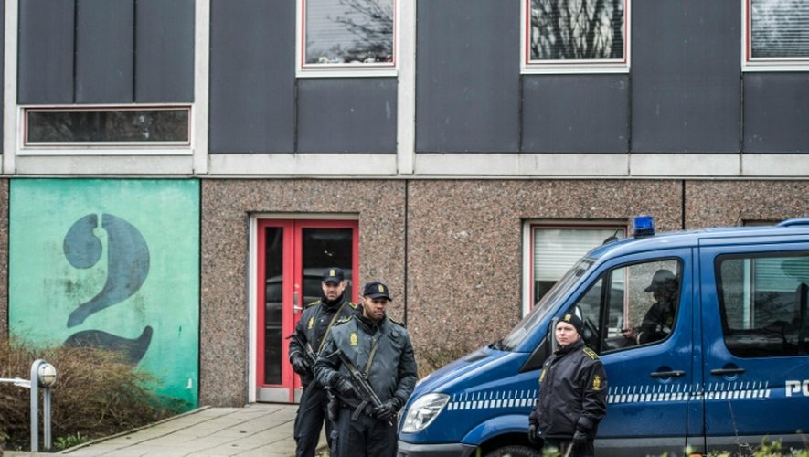 Des policiers danois lors d'une intervention à Ishoj au Danemark, le 7 avril 2016