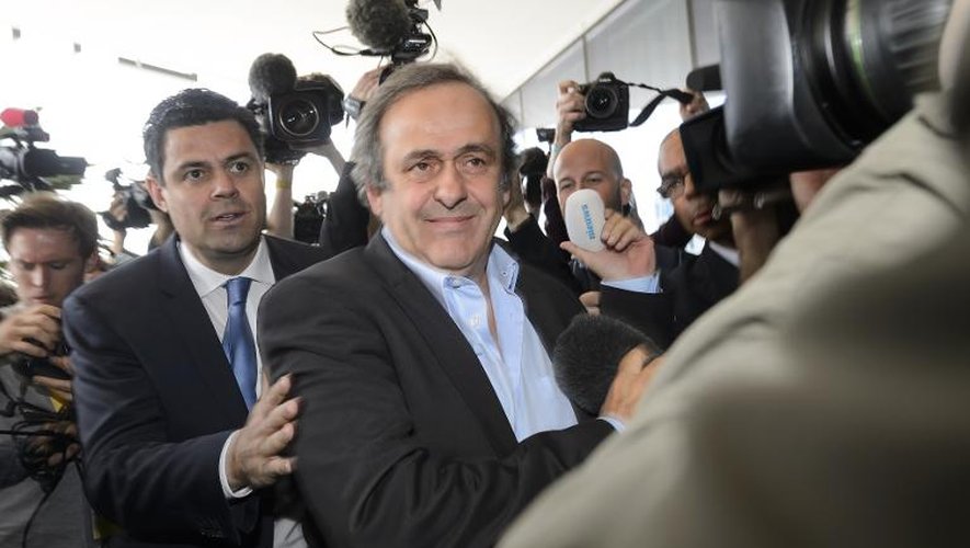 Le président de l'UEFA  Michel Platini à son arrivée au siège de fédération le 28 mai 2015 à Zurich