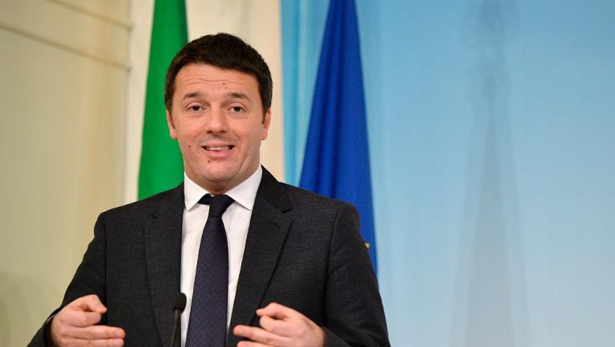Le Premier ministre italien Matteo Renzi durant une conférence de presse à Rome, le 12 mars 2014
