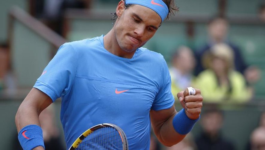 L'Espagnol Rafael Nadal s'est qualifié pour le 3e tour de Roland-Garros, le 28 mai 2015 à Paris