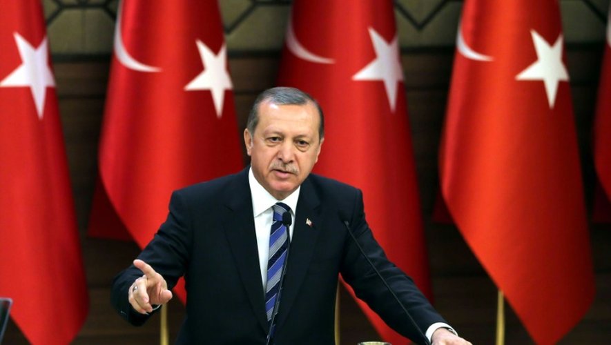 Le président turc Recep Tayyip Erdogan lors d'un discours à Ankara, le avril 2016