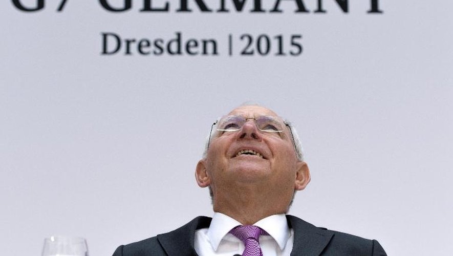 Le ministre allemand des Finances Wolfgang Schäuble lors du G7 finance ç Dresde le 29 mai 2015