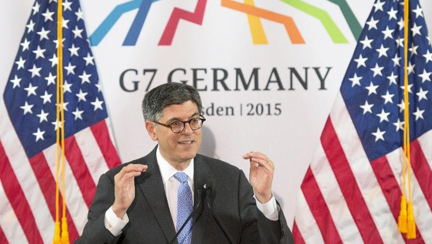 Le secrétaire américain au Trésor Jack Lew lors du G7 finance à Dresde le 29 mai 2015
