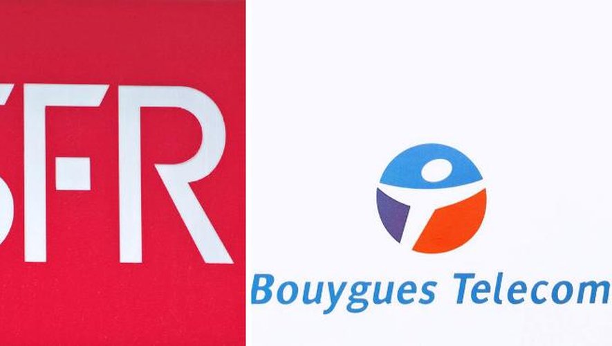 Montage photo des logos de Bouygues et SFR en 2011