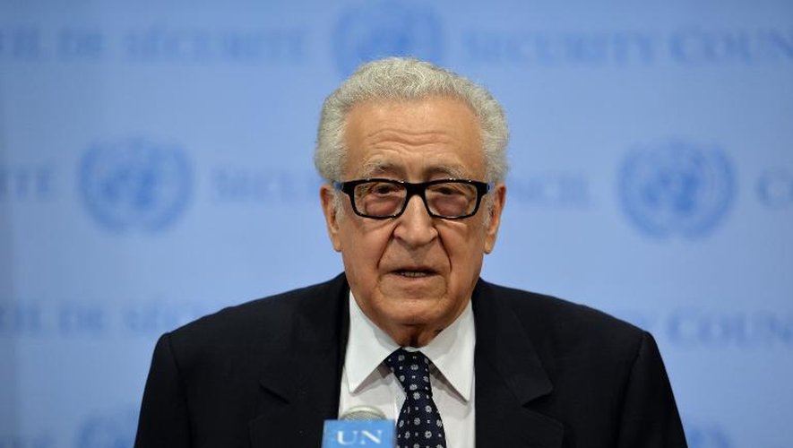 L'envoyé spécial pour les Etats-Unis en Syrie Lakhdar Brahimi lors du Conseil de sécurité de l'ONU le 13 mars 2014 à New York