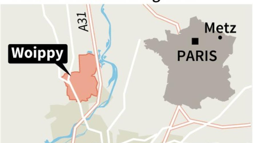 Carte de localisation de la fusillade à Woippy près de Metz, samedi soir