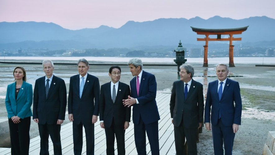 Les ministres des Affaires étrangères du G7 sur l'île de Miyajima à Hatsukaichi, au Japon le 10 avril 2016