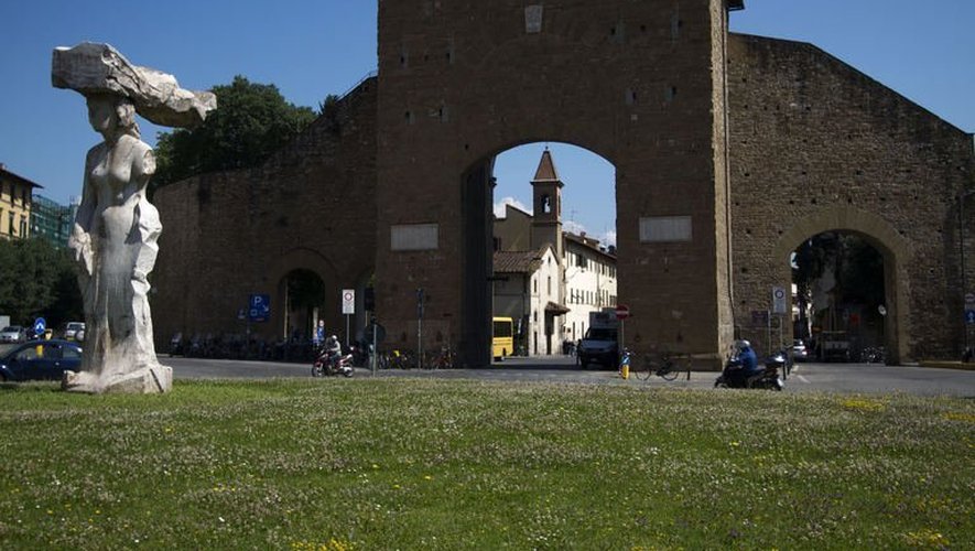 La Porta Romana à Florence, l'un des lieux cités dans le dernier roman de l'écrivain américain Dan Brown, le 6 juin 2013