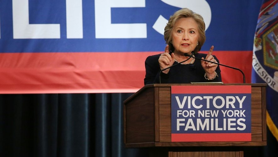 La candidate démocrate à la présidentielle américaine Hillary Clinton à New York le 4 avril 2016