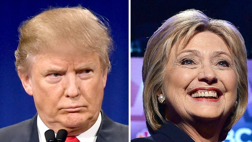 Le candidat républicain à la présidentielle américaine Donald Trum (G) le 14 janvier 2016 et sa rivale démocrate Hillary Clinton, le 4 février 2016