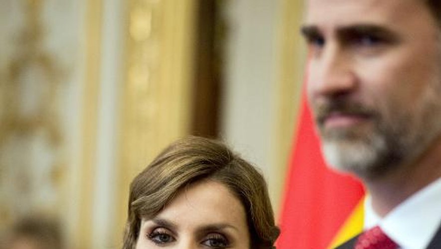 La reine Letizia et roi Felipe VI d'Espagne à l'Elysée, le 2 juin 2015 à Paris