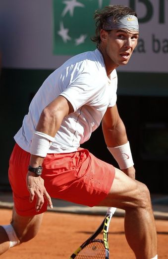 Rafael Nadal en demi-finale du tournoi de Roland-Garros contre Novak Djokovic le 7 juin 2013 à Paris