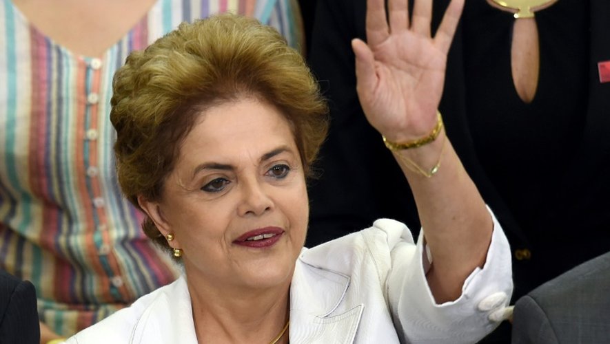 La présidente brésilienne Dilma Rousseff le 12 avril 2016 à Brasilia