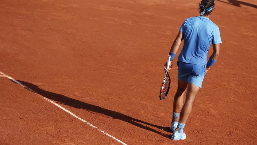 Rafael Nadal en quarts de finale de Roland-Garros face à Novak Djokovic, le 3 juin 2015 à Paris
