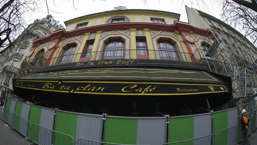 La façade du Bataclan, le 21 mars 2016