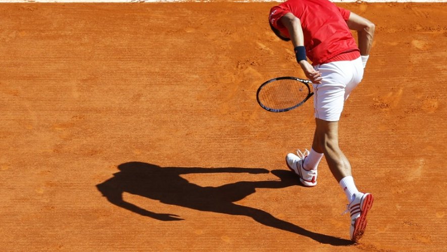Le Serbe Novak Djokovic lors de son match perdu contre le Tchèque Jiri Vesely, le 13 avril 2016 à Monte-Carlo