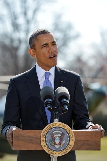 Le Président américain Barack Obama, s'exprimant sur la crise ukrainienne à la Maison Blanche le 20 mars 2014