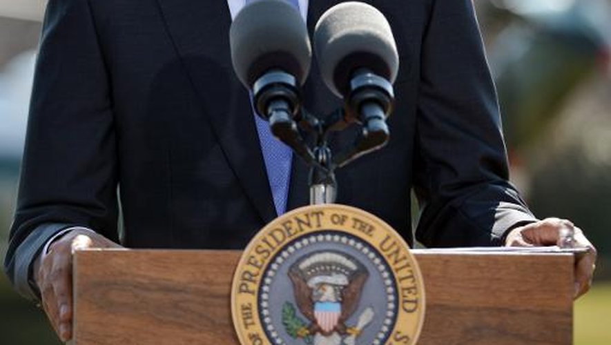 Le Président américain Barack Obama, s'exprimant sur la crise ukrainienne à la Maison Blanche le 20 mars 2014