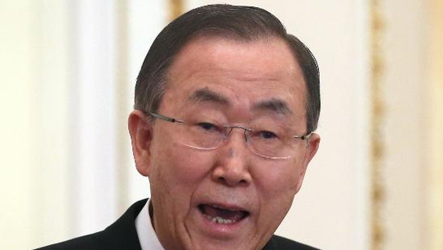 Le secrétaire général des Nations Unies ban Ki Moon, jeudi 20 mars 2014 à Moscou. Il est attendu vendredi à Kiev