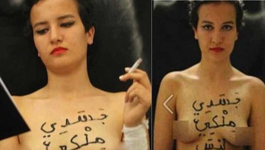 Amina Sboui a fait la une des journaux du monde entier pour avoir diffusé une photo d’elle avec l’inscription en arabe «Mon corps m’appartient» sur sa poitrine nue.