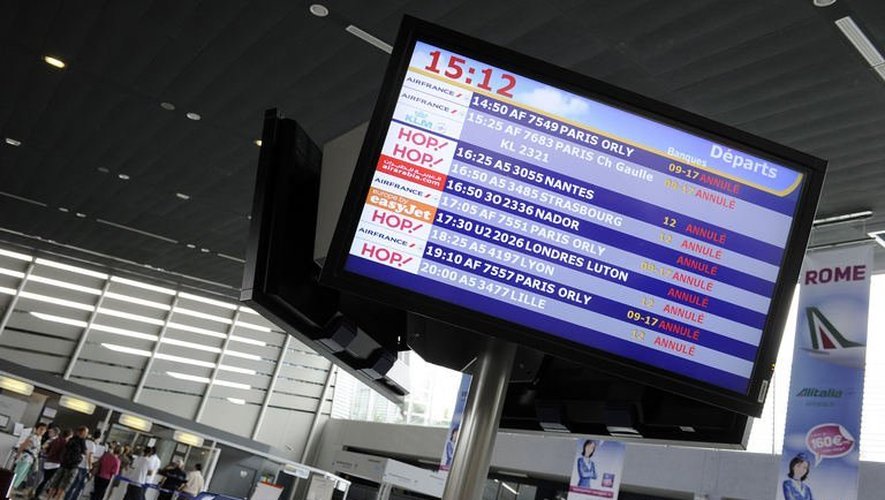 L'affichage des vols le 11 juin 2013 à Montpellier