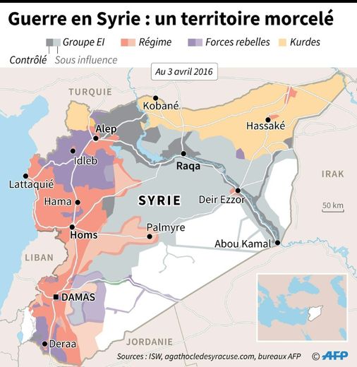 Guerre en Syrie: un territoire morcelé