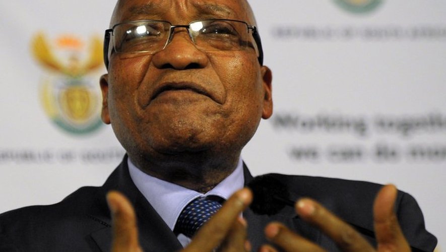 Le président sud-africain Jacob Zuma s'exprime, le 30 mai 2013 à Prétoria