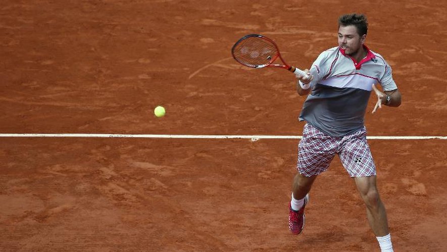 Le Suisse Stan Wawrinka en quarts de finale de Roland-Garros face à Roger Federer, le 2 juin 2015 à Paris