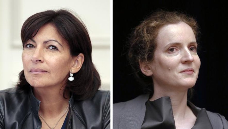 La candidate socialiste à la maire de Paris, Anne Hidalgo, et sa concurrente de l'UMP Nathalie Kosciusko-Morizet, photographiées respectivement les 1er octobre 2012 et 24 mai 2013 à Paris
