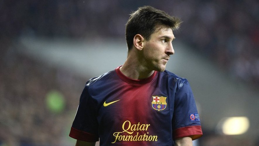 Le footballeur argentin du FC Barcelone Lionel Messi lors d'un match contre le Bayern Munich le 23 avril 2013 en Bavière