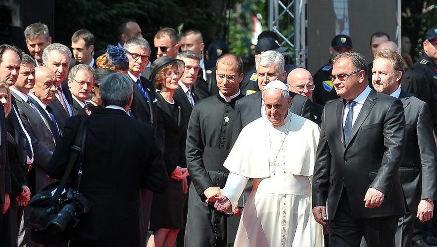 Le pape François et le président bosnien Mladen Ivanic  le 6 juin 2015 à Sarajevo