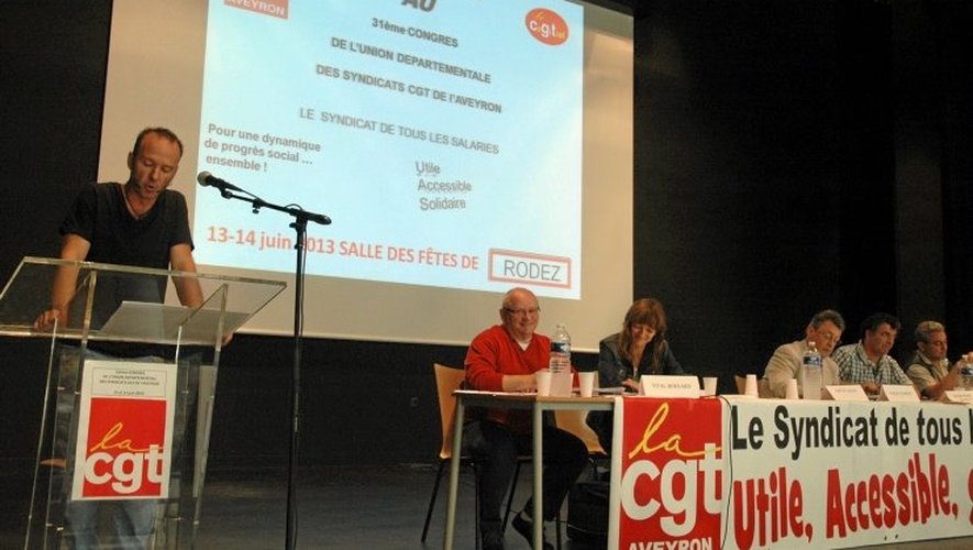 David Gistau préside le 31e congrés de la CGT qui se déroule à la salle des fêtes de Rodez.