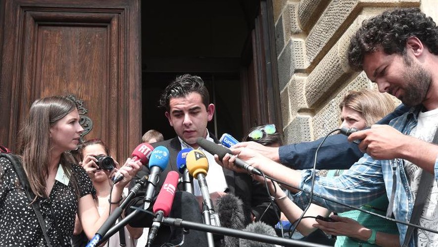 Jonathan Delay à la sortie du tribunal le 5 juin 2015 à Rennes