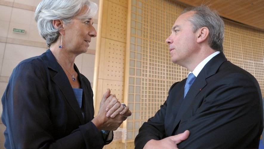 Christine Lagarde et Stéphane Richard le 28 juin 2010 au ministère de l'Economie à Paris