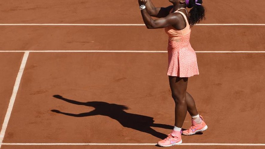 Serena Williams après avoir gagné la finale de Roland-Garros face à Lucie Safarova, le 6 juin 2015