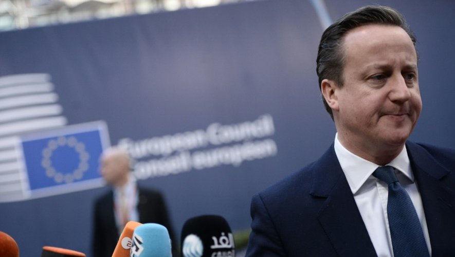 Le Premier ministre britannique, David Cameron, lors d'un sommet de l'UE sur le "Brexit", le 19 février 2016 à Bruxelles