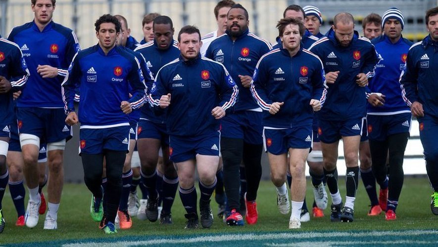 Les joueurs français à l'entraînement, le 14 juin 2013 à Christchurch en Nouvelle-Zélande