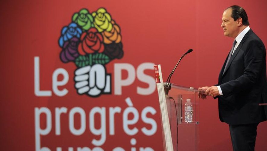 Le Premier secrétaire du PS Jean-Christophe Cambadélis lors de son discours de clôture du congrès du parti, le 7 juin 2015 à Poitiers