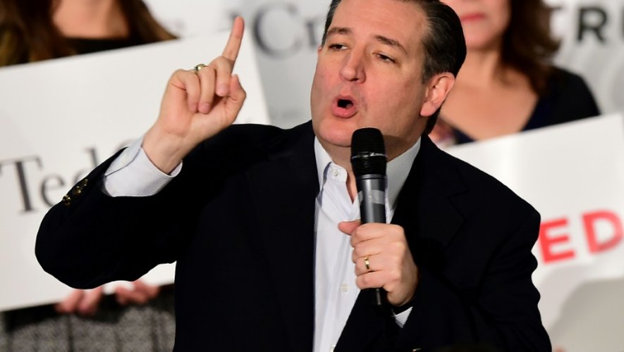 Le candidat à l'investiture républicaine Ted Cruz, lors d'une réunion électorale, le 11 avril 2016 à Irvine en Californie